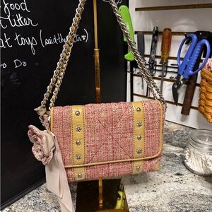 Brighton Chic Pink Tweed Shoulder Bag
